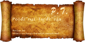 Polónyi Terézia névjegykártya